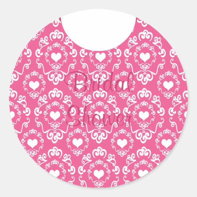 pegatinas de ducha de moda con damasco de corazón  (Anverso)