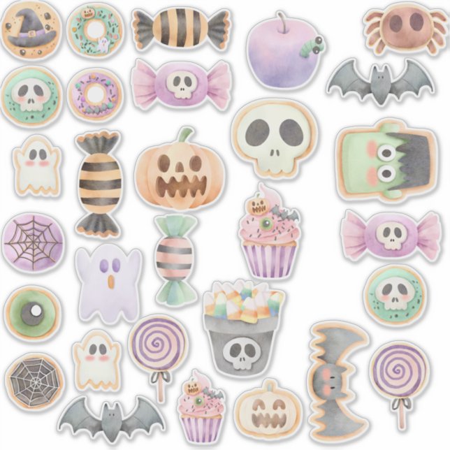 Pegatinas de dulces de Halloween (Anverso)