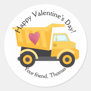 Pegatinas de Dump Truck Valentine