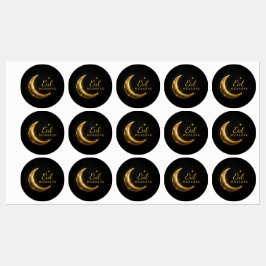 Pegatinas de Eid Mubarak negras y doradas de lujo: