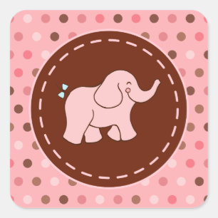 Pegatinas de elefante bebé rosa