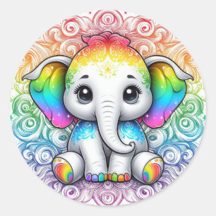 Pegatinas de elefantes del arco iris