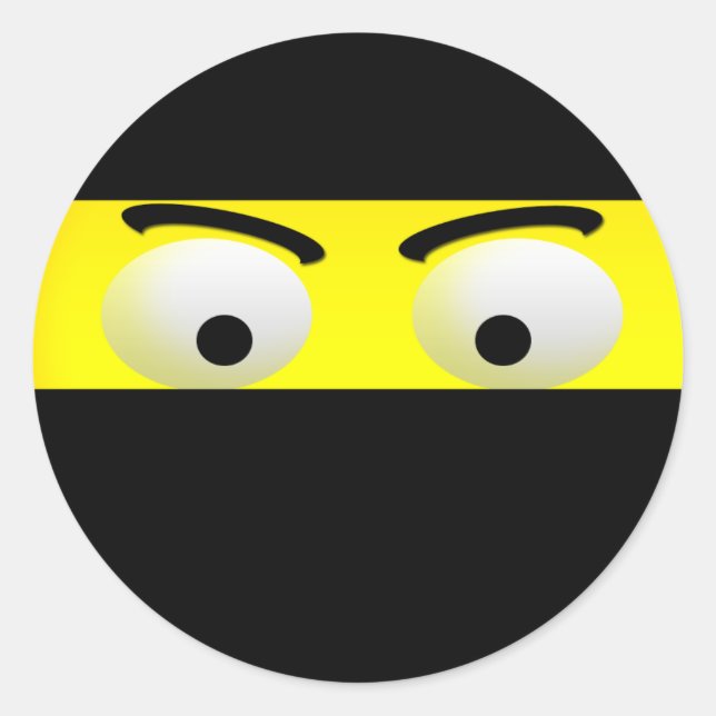 Pegatinas de Emoji de Ninja Divertido (Anverso)