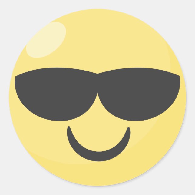 Pegatinas de Emoji Guay de gafas de sol (Anverso)