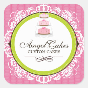 Pegatinas de empaquetado de cajas de pasteles