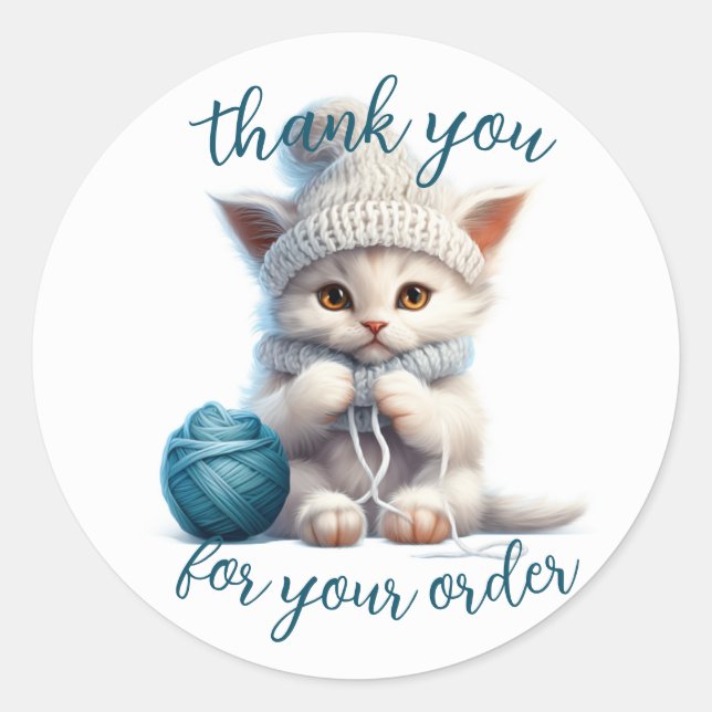 pegatinas de empaquetado de gatitos para el negoci (Anverso)