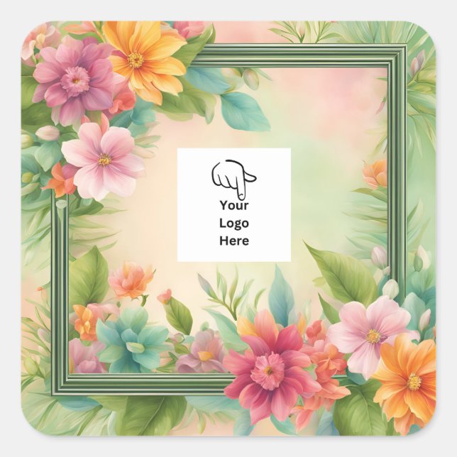 Pegatinas de empaquetado tropical personalizable (Anverso)