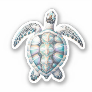Pegatinas de Encanto Marítimo Tortuga de Agua