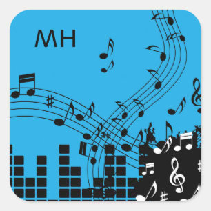 Pegatinas de encargo del monograma del ilustracion