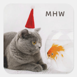 Pegatinas de encargo del monograma divertido del