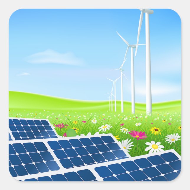Pegatinas De Energía Solar Y Eólica (Anverso)
