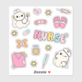 Pegatinas de enfermeras de Halloween con fantasía