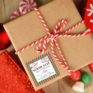 Pegatinas de entrega de Santa de Navidad del Polo 
