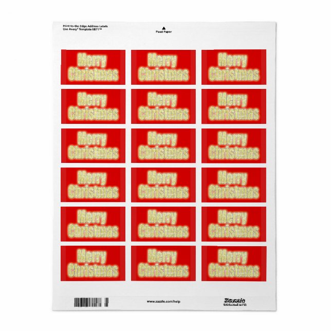 Pegatinas de Envoltura/Parcela de Navidad de Feliz (Hoja Entera)