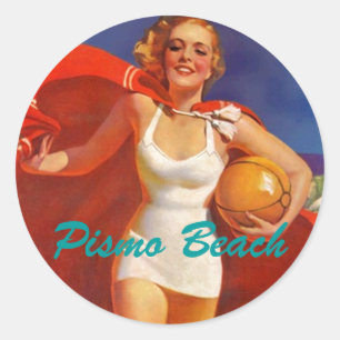 Pegatinas de equipaje cartas de viaje retro playa
