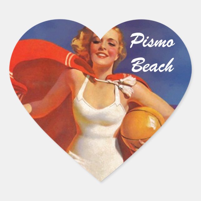 Pegatinas de equipaje cartas de viaje retro playa (Anverso)