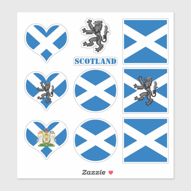 Pegatinas de Escocia, bandera escocesa corazón de  (Hoja)