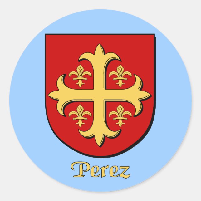 Pegatinas de Escudo de la familia Perez (Anverso)