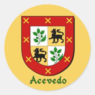 Pegatinas de Escudo Familiar de Acevedo