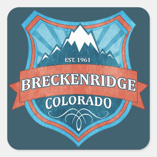 Pegatinas de escudo verde azulado de Breckenridge  (Anverso)