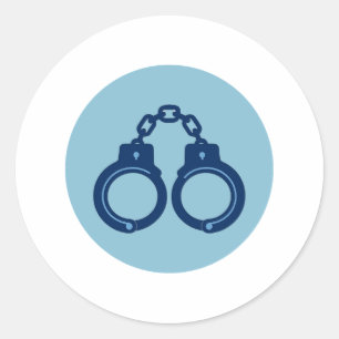 Pegatinas de esposas de policía Línea Azul Fina
