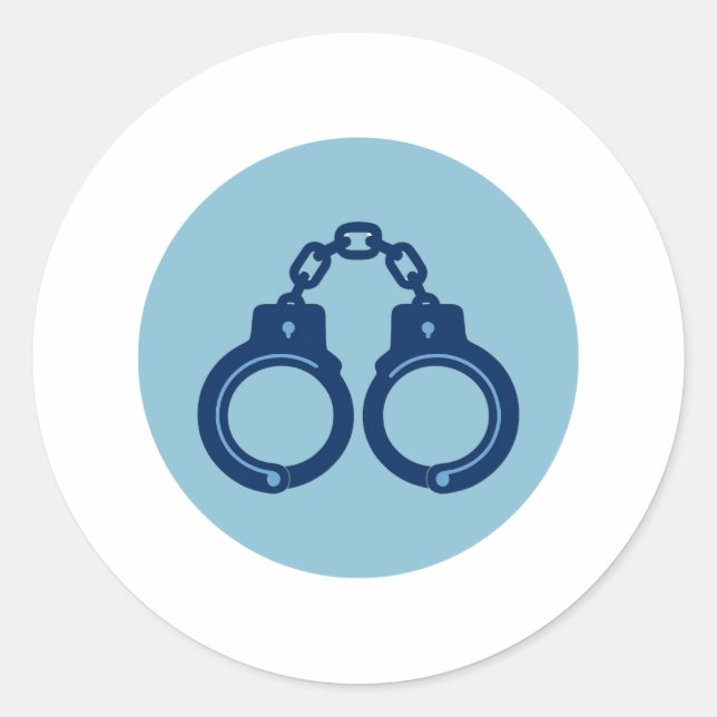 Pegatinas de esposas de policía | Línea Azul Fina  (Anverso)