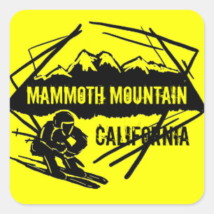 Pegatinas de esquí amarillo de Mammoth Mountain Ca