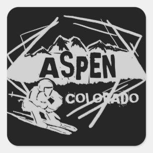 Pegatinas de esquí de Aspen Colorado oscuros
