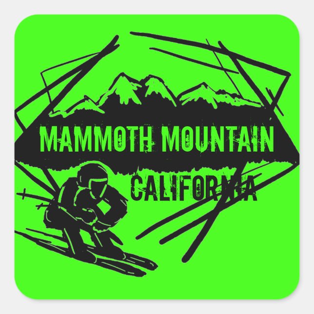 Pegatinas de esquí de Mammoth Mountain California (Anverso)