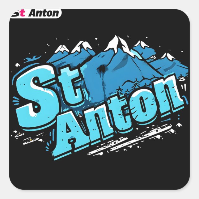 Pegatinas de esquí de St Anton (juego de 20) (Anverso)