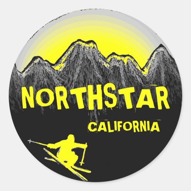 Pegatinas de esquí de tema amarillo de Northstar C (Anverso)