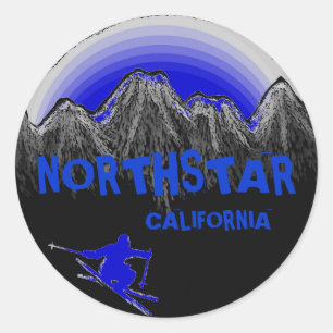 Pegatinas de esquí de tema azul de Northstar Calif