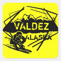 Pegatinas de esquí de Valdez Alaska
