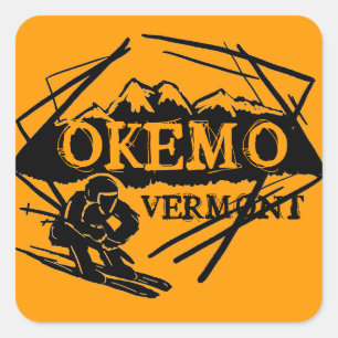 Pegatinas de esquí Okemo Vermont naranja