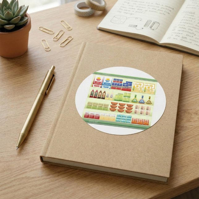 Pegatinas de estantes de artículos de supermercado (Subido por el creador)