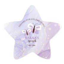 Pegatinas de estrella Aqeeqah Mariposa Morada Favo
