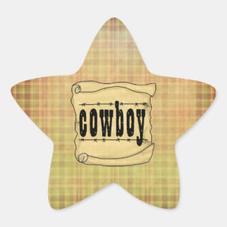 Pegatinas de Estrella de Cowboy de papel de época