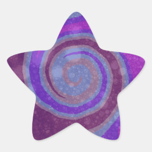 Pegatinas de Estrella Giratoria Morada