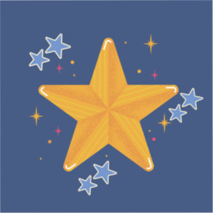 Pegatinas de estrellas amarillas y azules