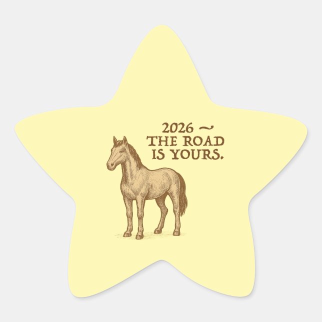 Pegatinas de estrellas con caballo y texto motivac (Anverso)