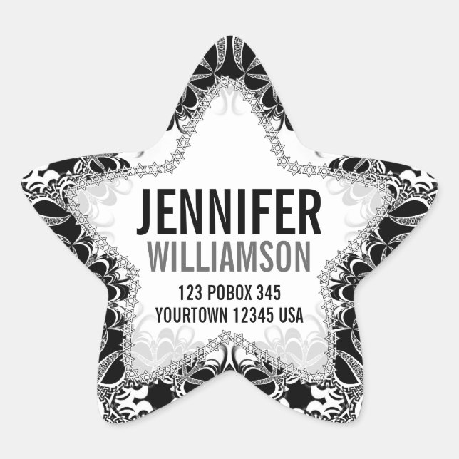 Pegatinas de estrellas de nombres personalizados e (Anverso)