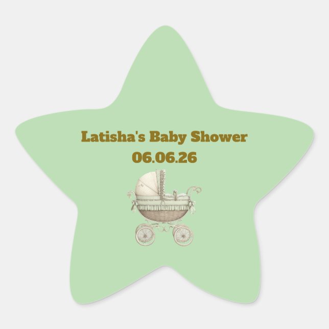 Pegatinas de estrellas editables para baby shower  (Anverso)