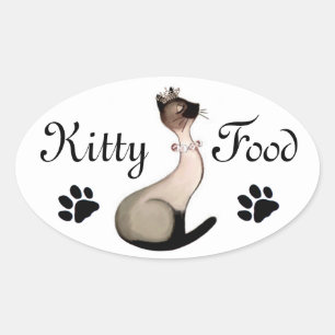 Pegatinas de etiqueta de comida para gatitos