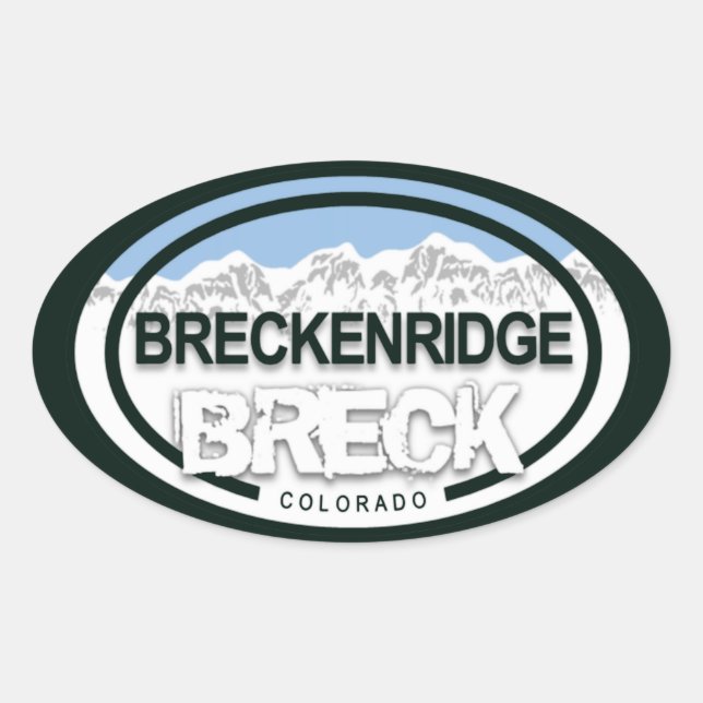 Pegatinas de Etiqueta de la Montaña de Breckenridg (Anverso)