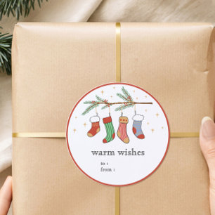 Pegatinas de etiqueta de regalo de calcetines de N