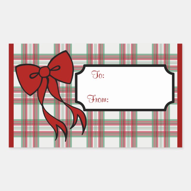 Pegatinas de etiqueta de regalo de lazo de Navidad (Anverso)