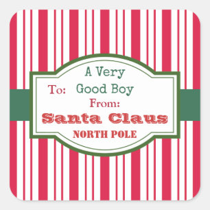 Pegatinas de etiqueta de regalo de Santa para niño