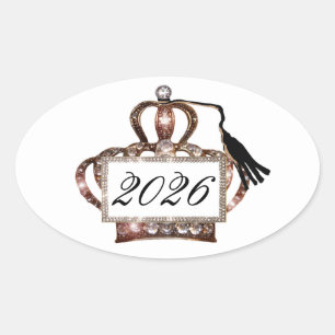 Pegatinas de etiqueta de tiara "Clase de 2026"