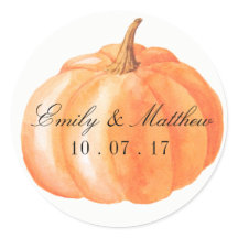 Pegatinas de etiquetas de casamiento de calabaza d