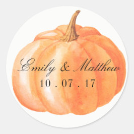 Pegatinas de etiquetas de casamiento de calabaza d